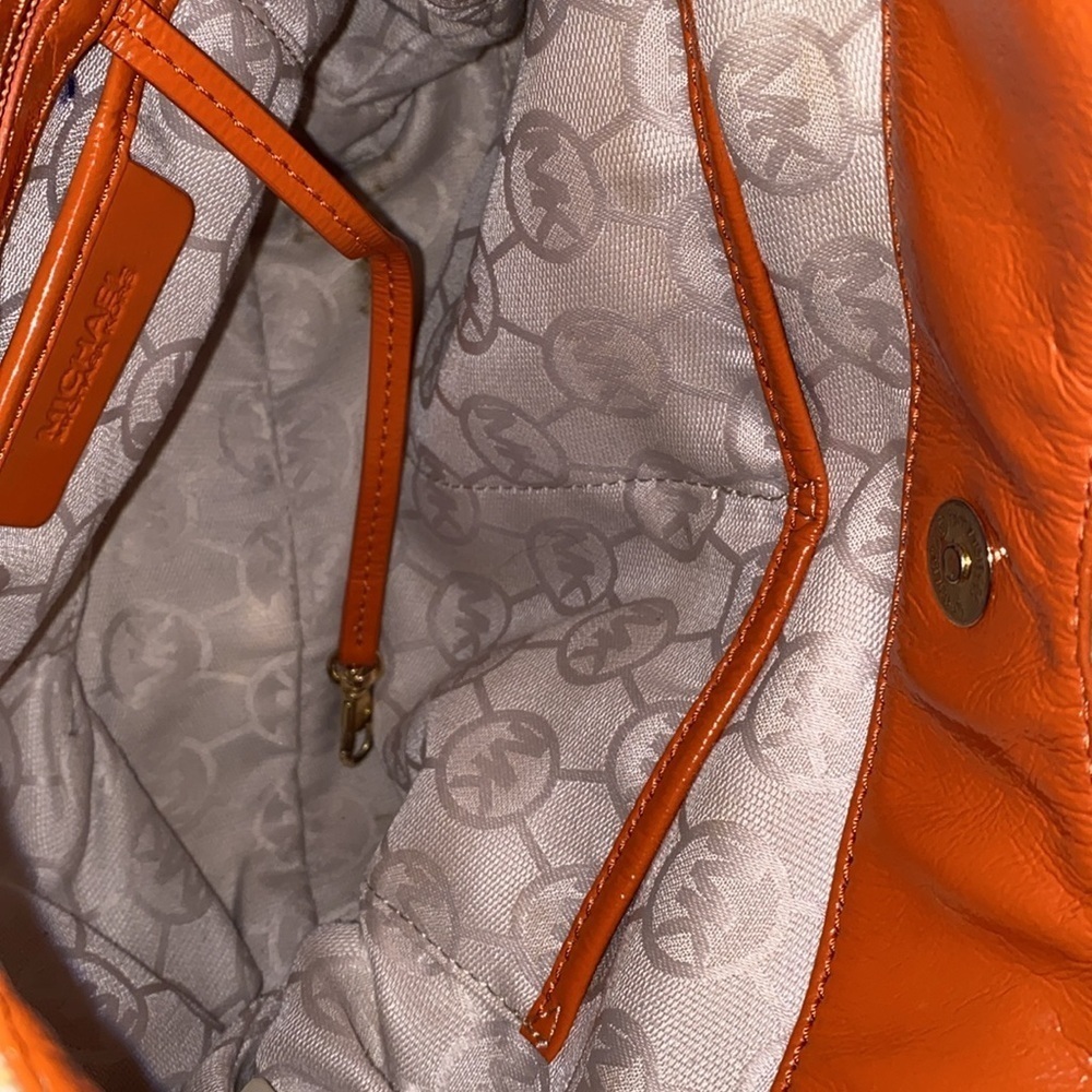 Michael Kors Lillie Woven Shoulder Bag - Orange Tan - Picture 10 of 10